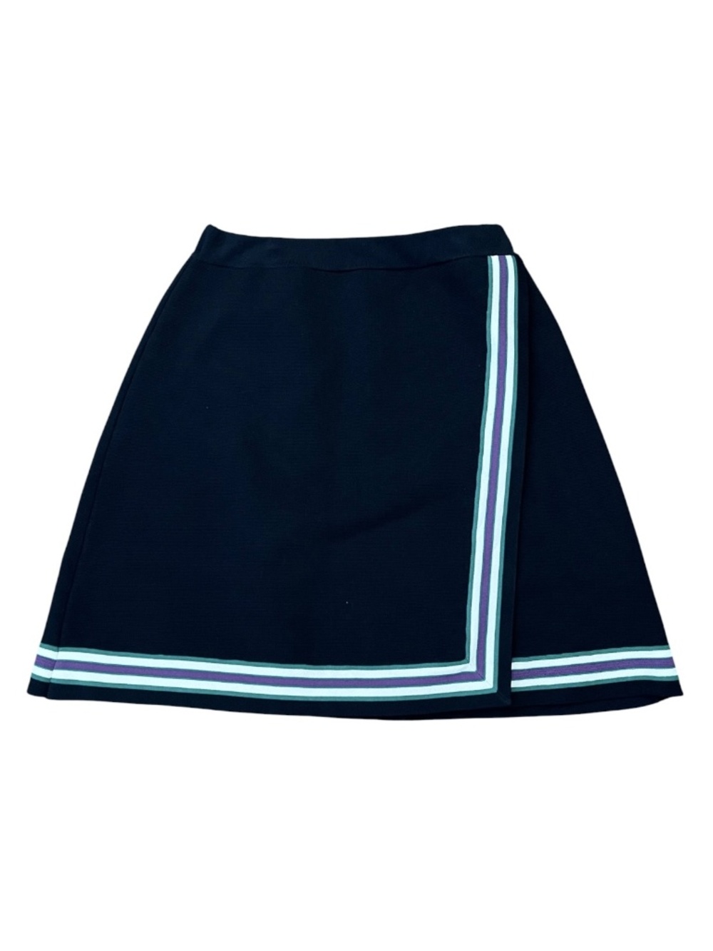 Sandro Women's Elodie Striped Crossover Skirt Noir - Picture 3 of 10